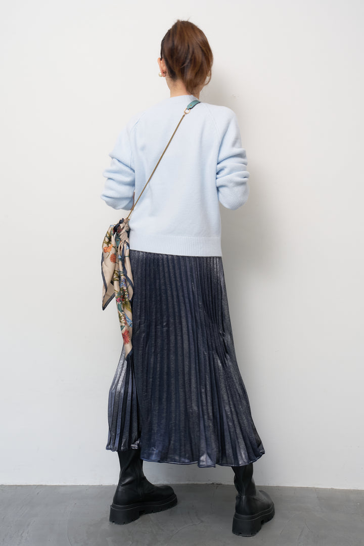 カシミヤ混ラグランスリーブニット