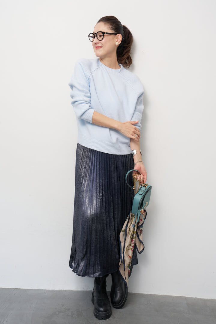 カシミヤ混ラグランスリーブニット