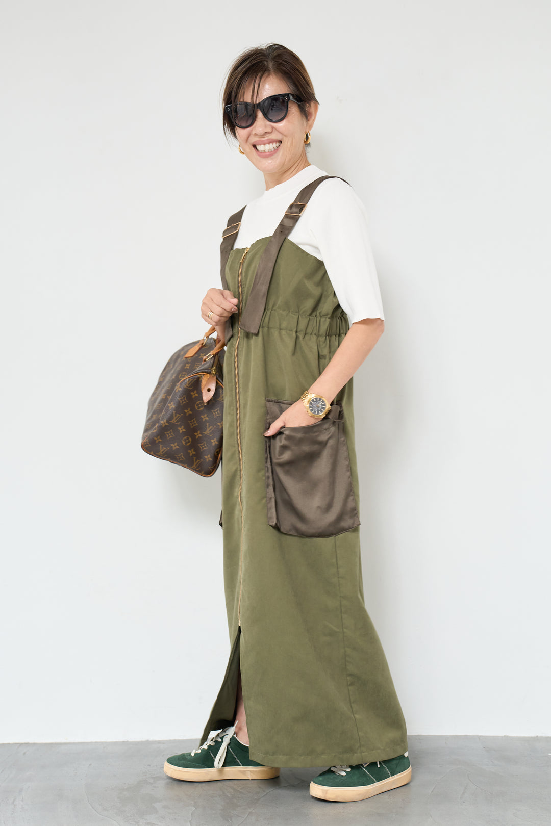 異素材切替ミリタリージャンスカ