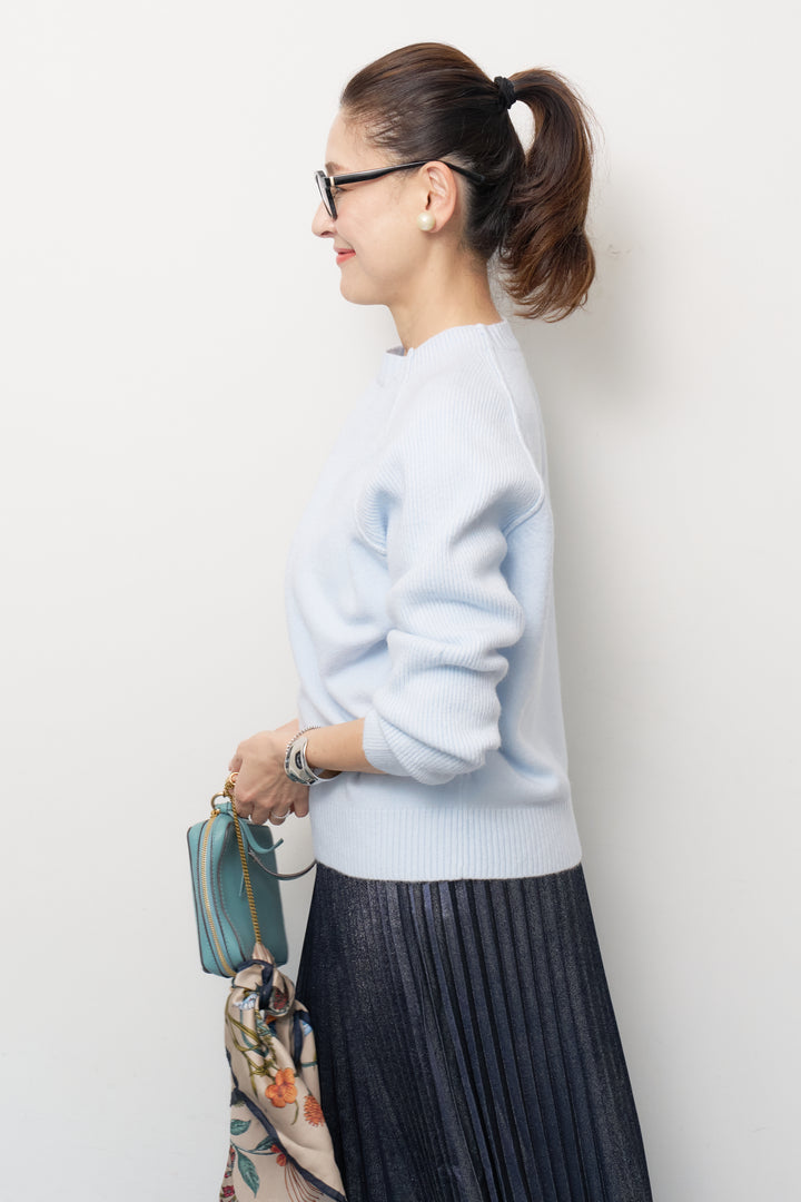 カシミヤ混ラグランスリーブニット