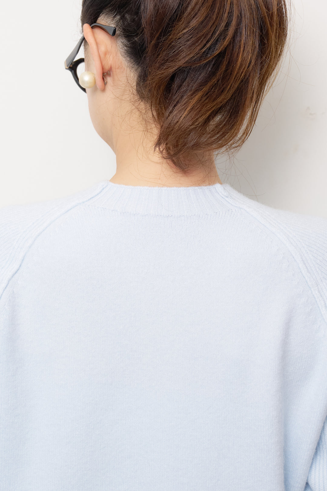 カシミヤ混ラグランスリーブニット