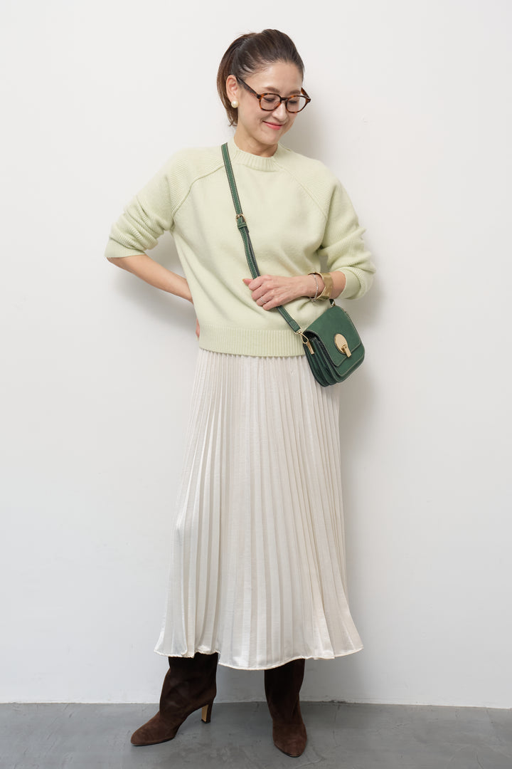 カシミヤ混ラグランスリーブニット