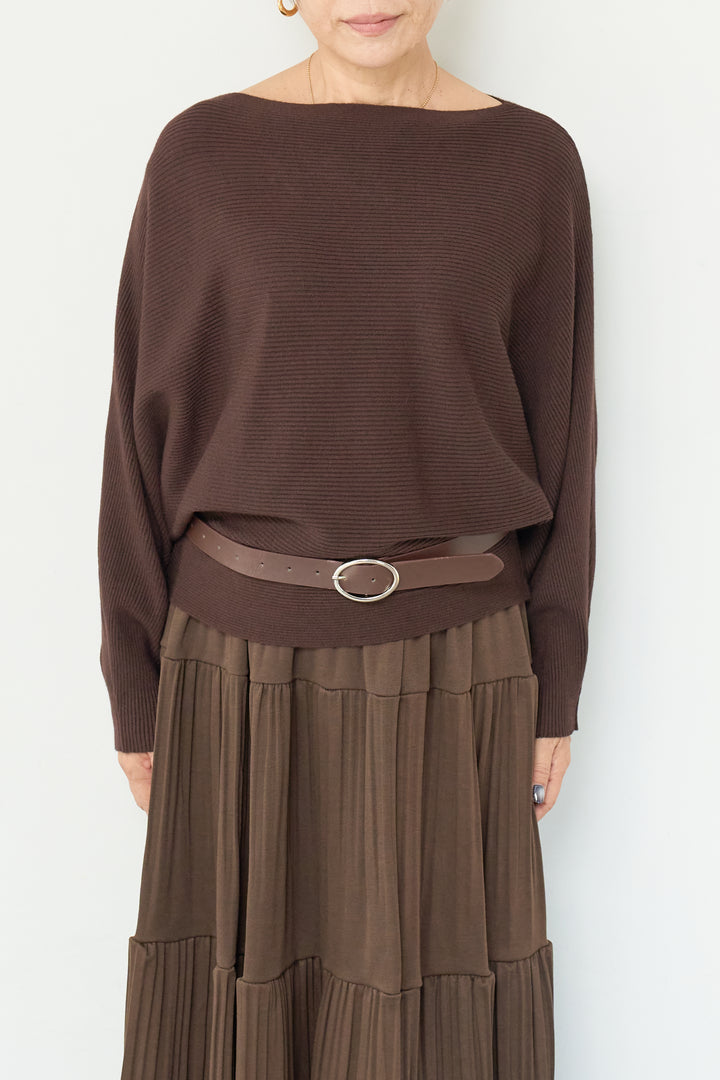 ドルマンニット＋プリーツティアードスカート