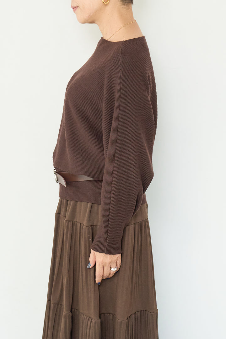 ドルマンニット＋プリーツティアードスカート