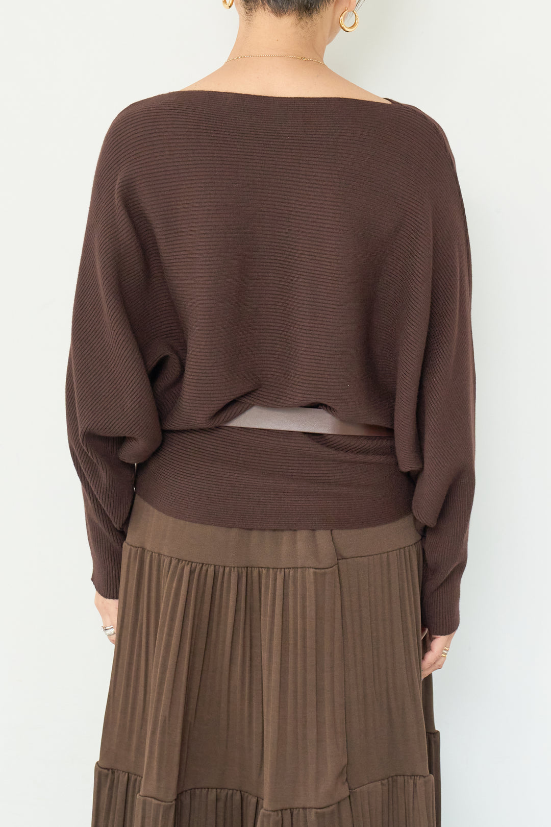 ドルマンニット＋プリーツティアードスカート