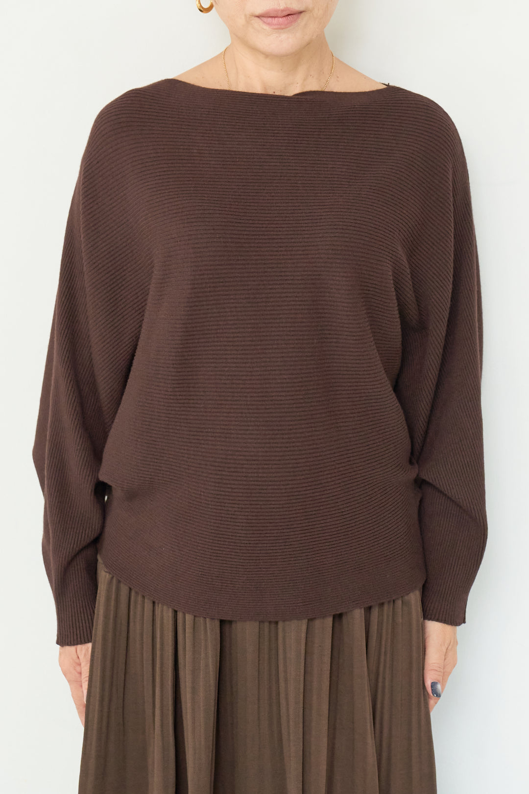 ドルマンニット＋プリーツティアードスカート