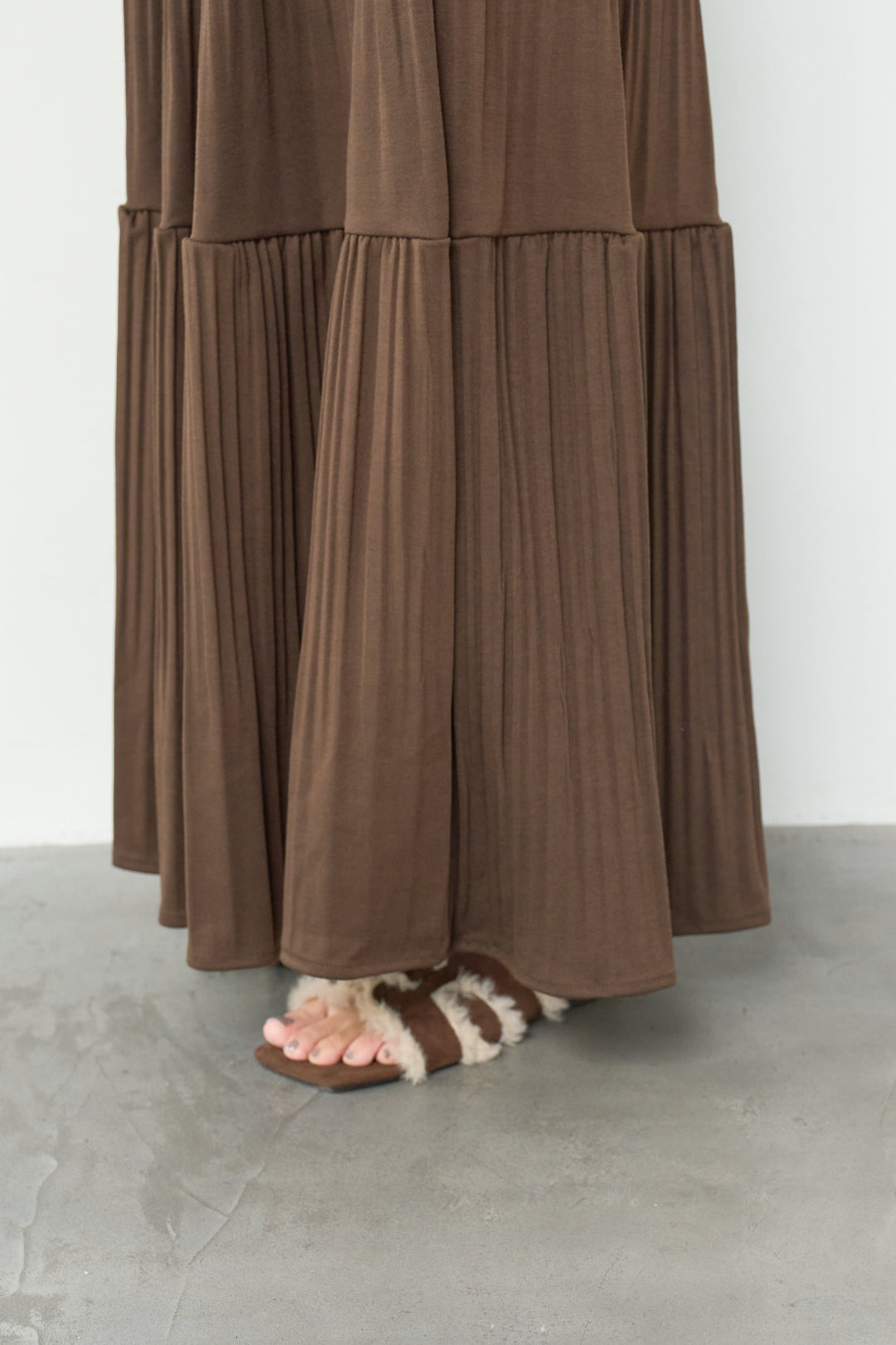 ドルマンニット＋プリーツティアードスカート