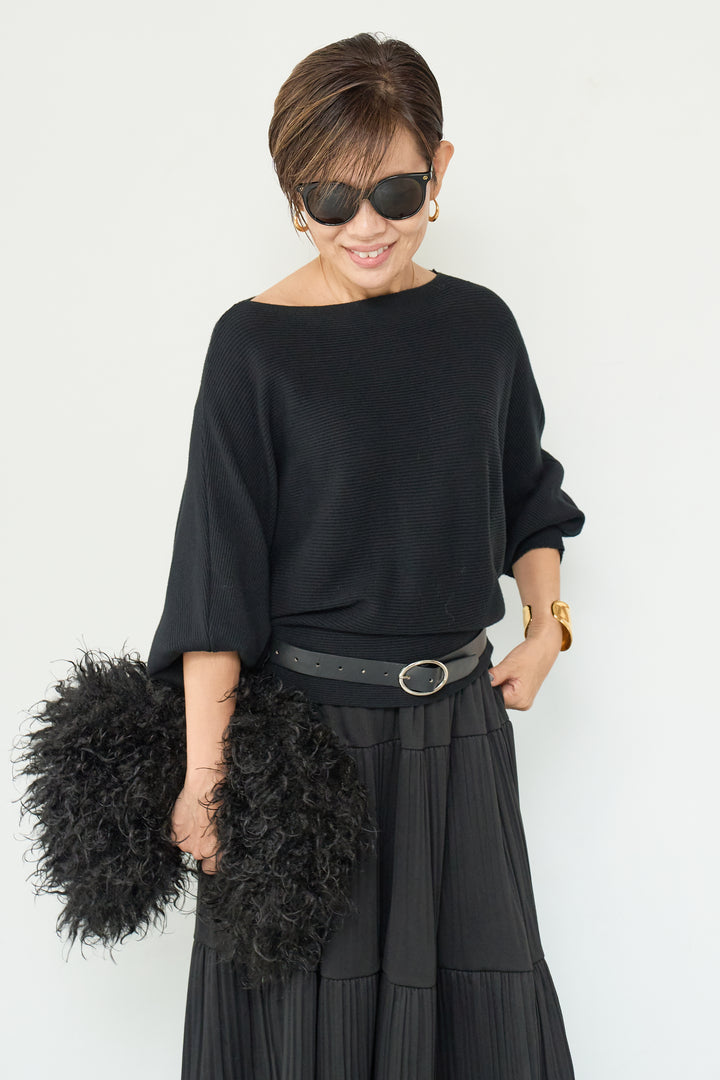 ドルマンニット＋プリーツティアードスカート