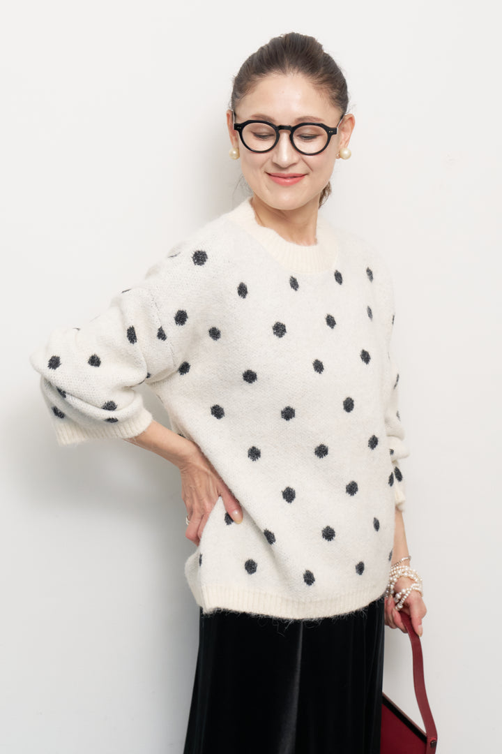 フラッフィードットニットプルオーバー