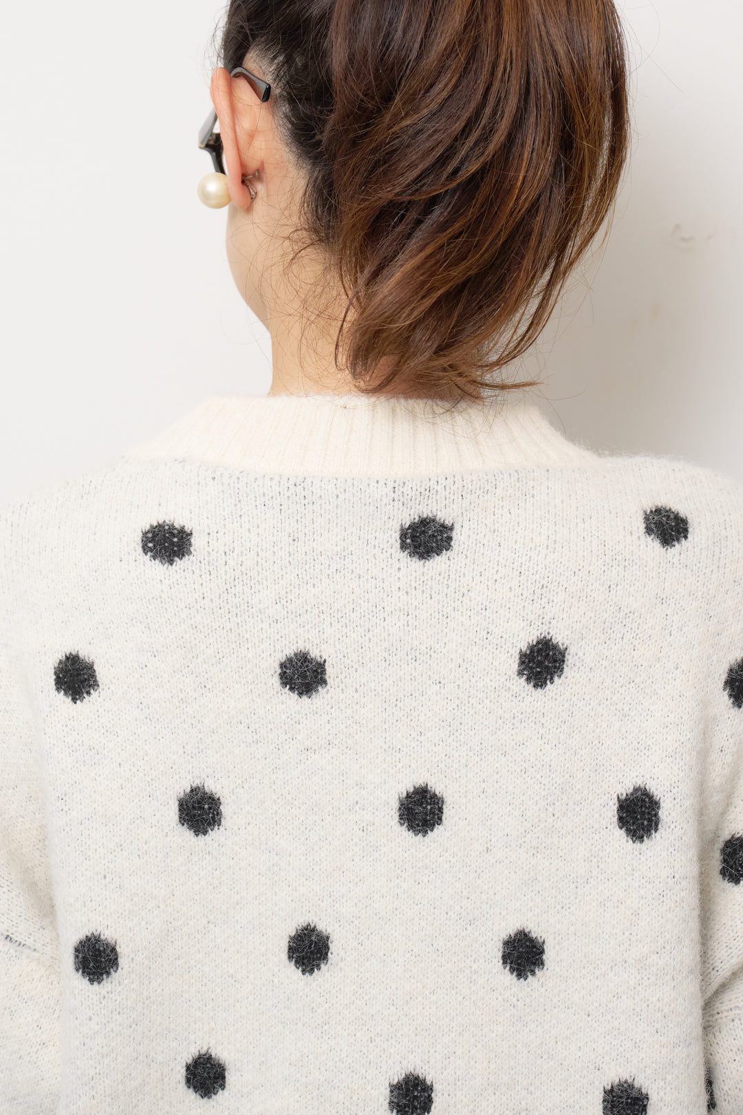 [SET]フラッフィードットニットプルオーバー+ベロアロングスカート(2set)