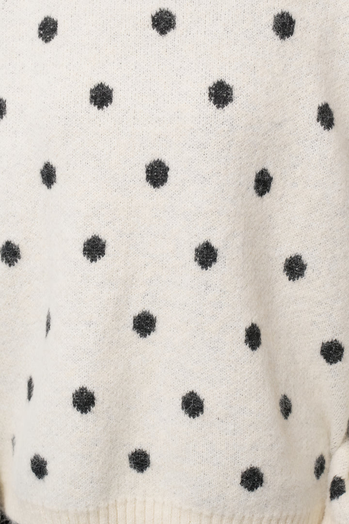 [SET]フラッフィードットニットプルオーバー+ベロアロングスカート(2set)