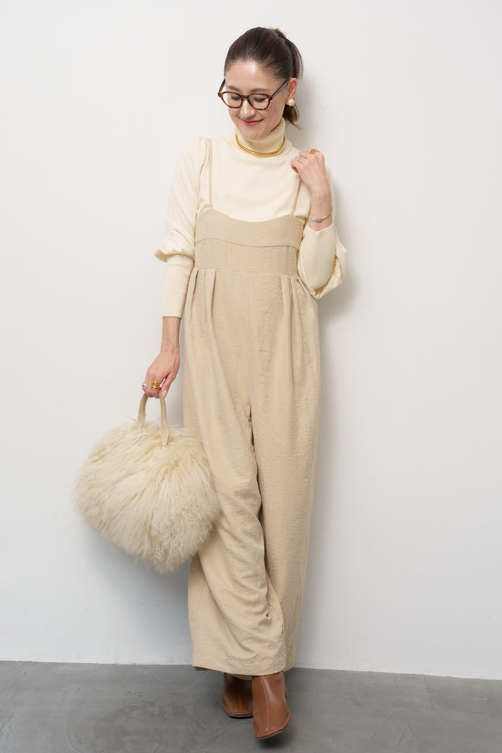 ハイウエストタックサロペット