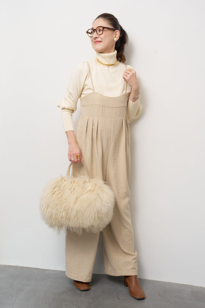 ハイウエストタックサロペット