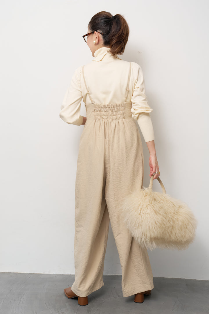 ハイウエストタックサロペット