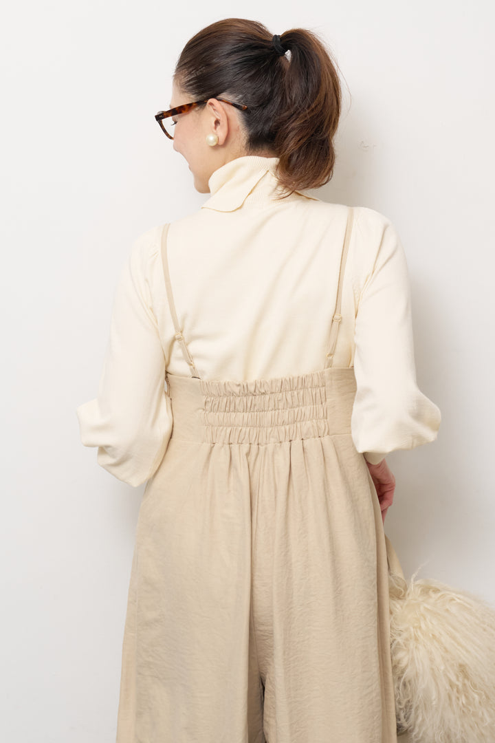 パフスリーブタートルネックニット