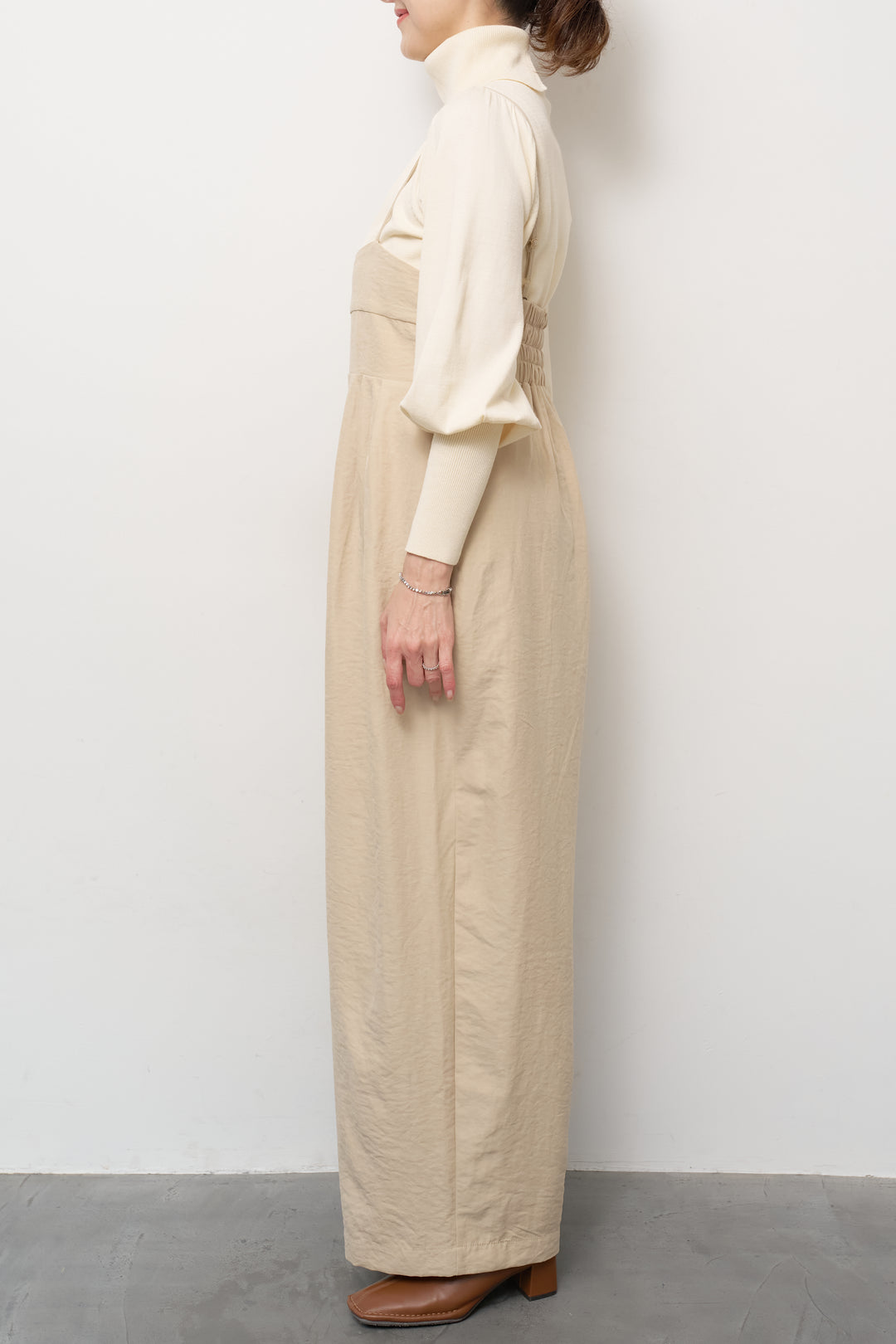 ハイウエストタックサロペット