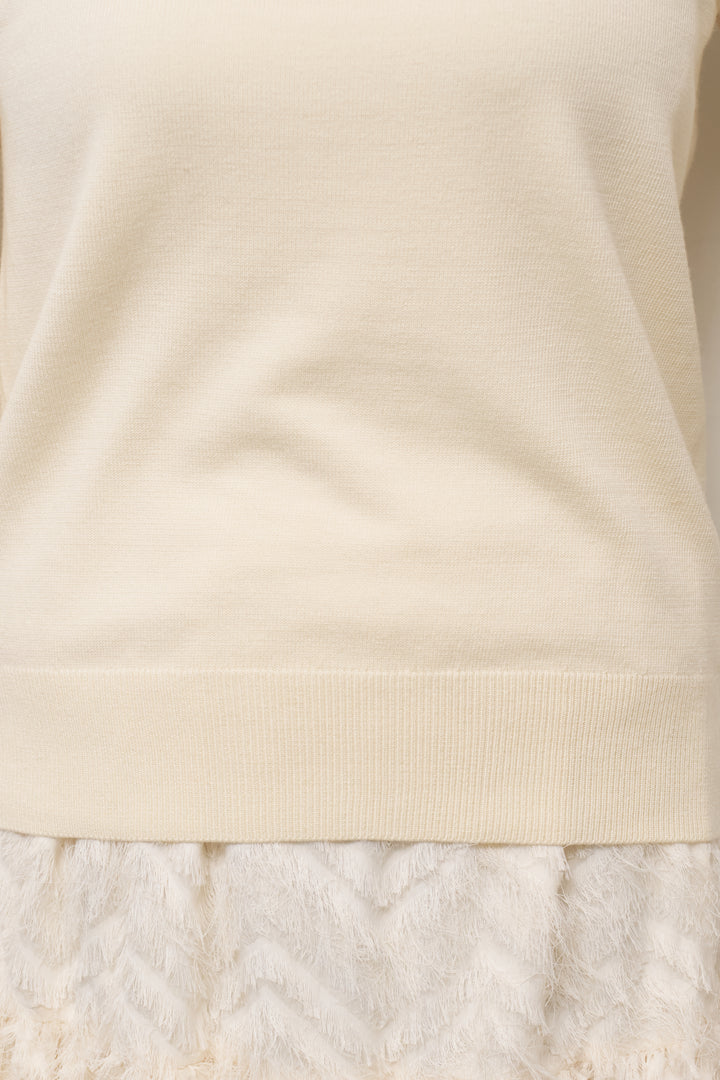 パフスリーブタートルネックニット