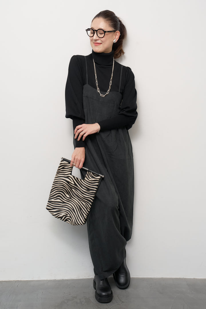 ハイウエストタックサロペット