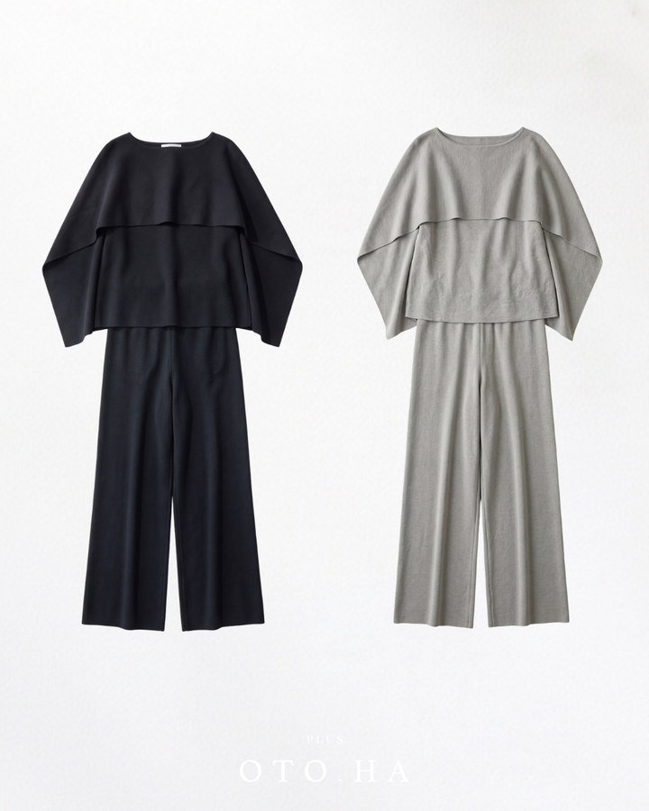 [SET]ケープデザイン ニットセットアップ+ケープデザイン ニットセットアップ(2set)