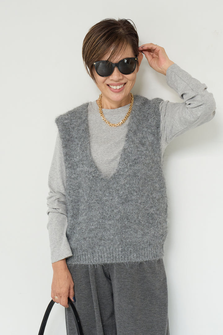 コットンモダールロングTシャツ