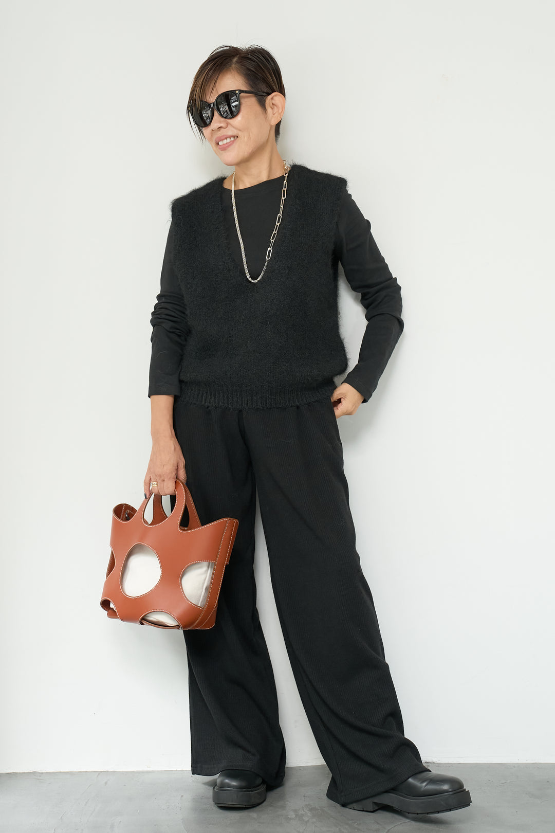 コットンモダールロングTシャツ