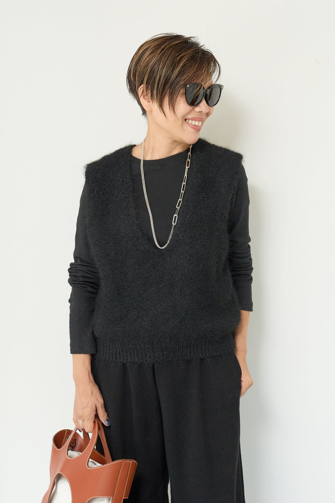 コットンモダールロングTシャツ