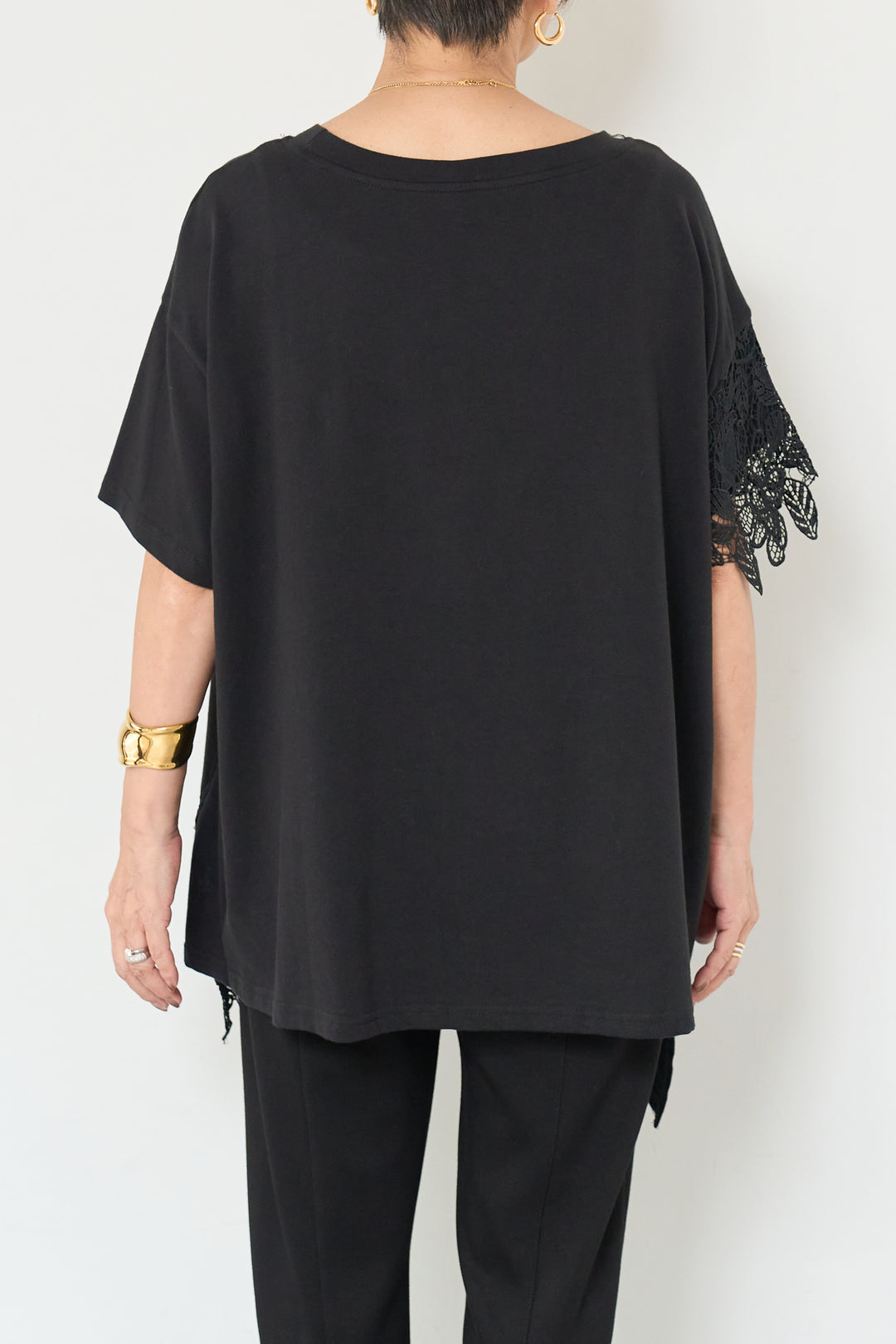 裾レースアシメカットソー