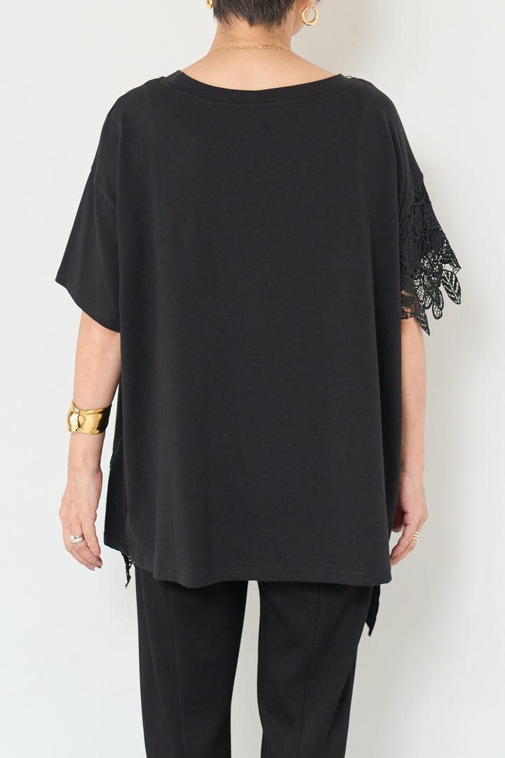 裾レースアシメカットソー