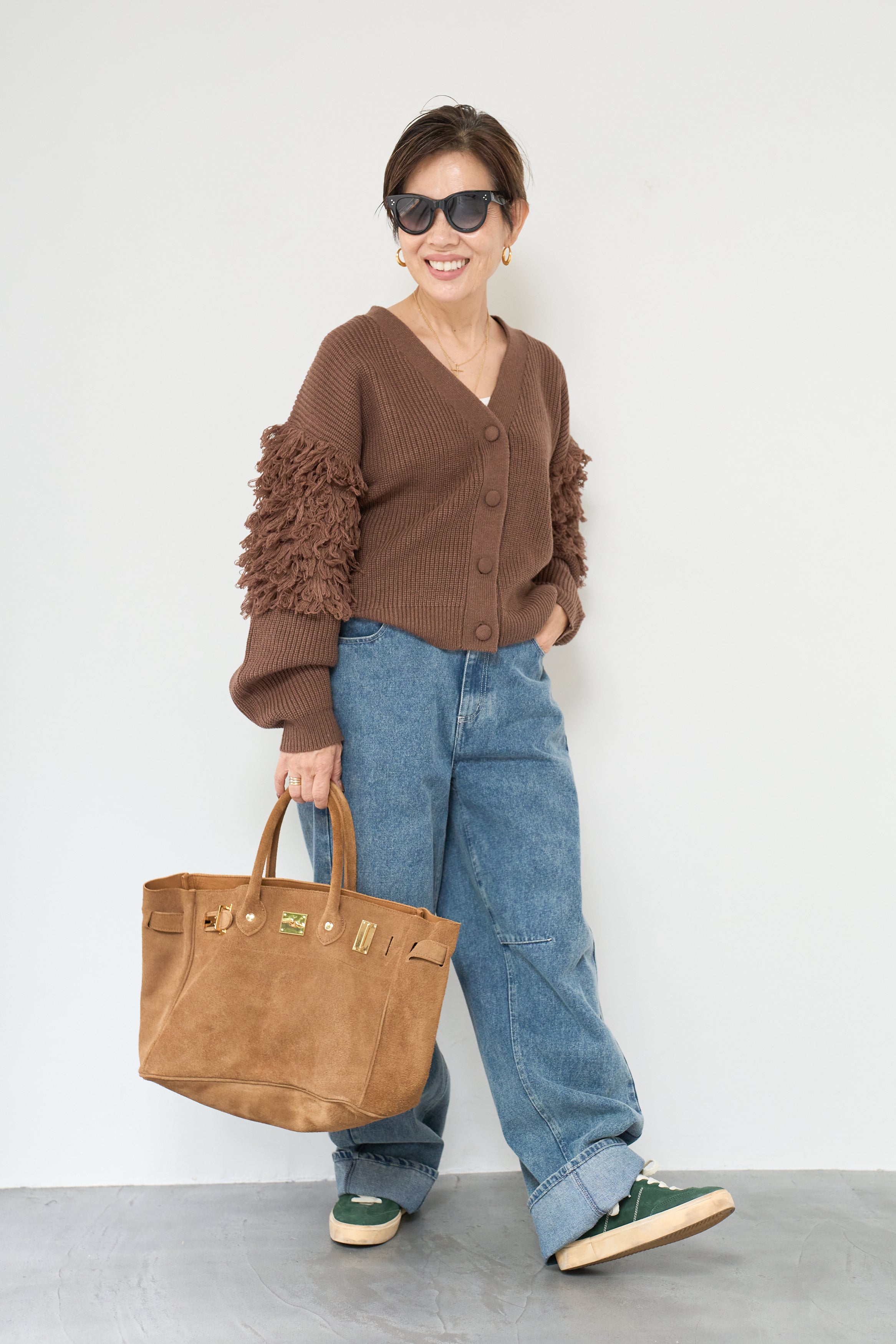 UNITED ARROWS ループフリンジオーバーニットカーディガン ループフリンジニットカーディガン – plusotoha