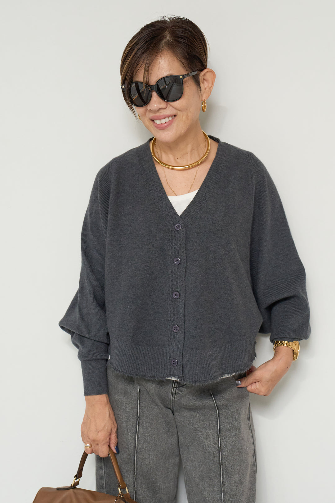 ダメージカットカーディガン