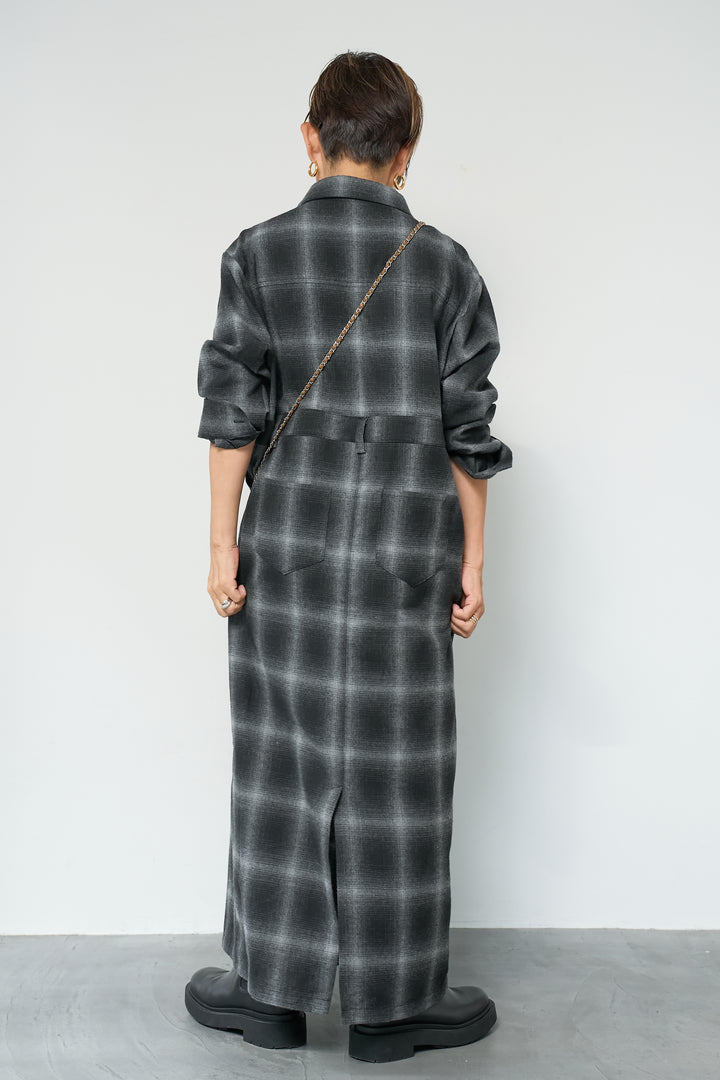 チェックシャツワンピース