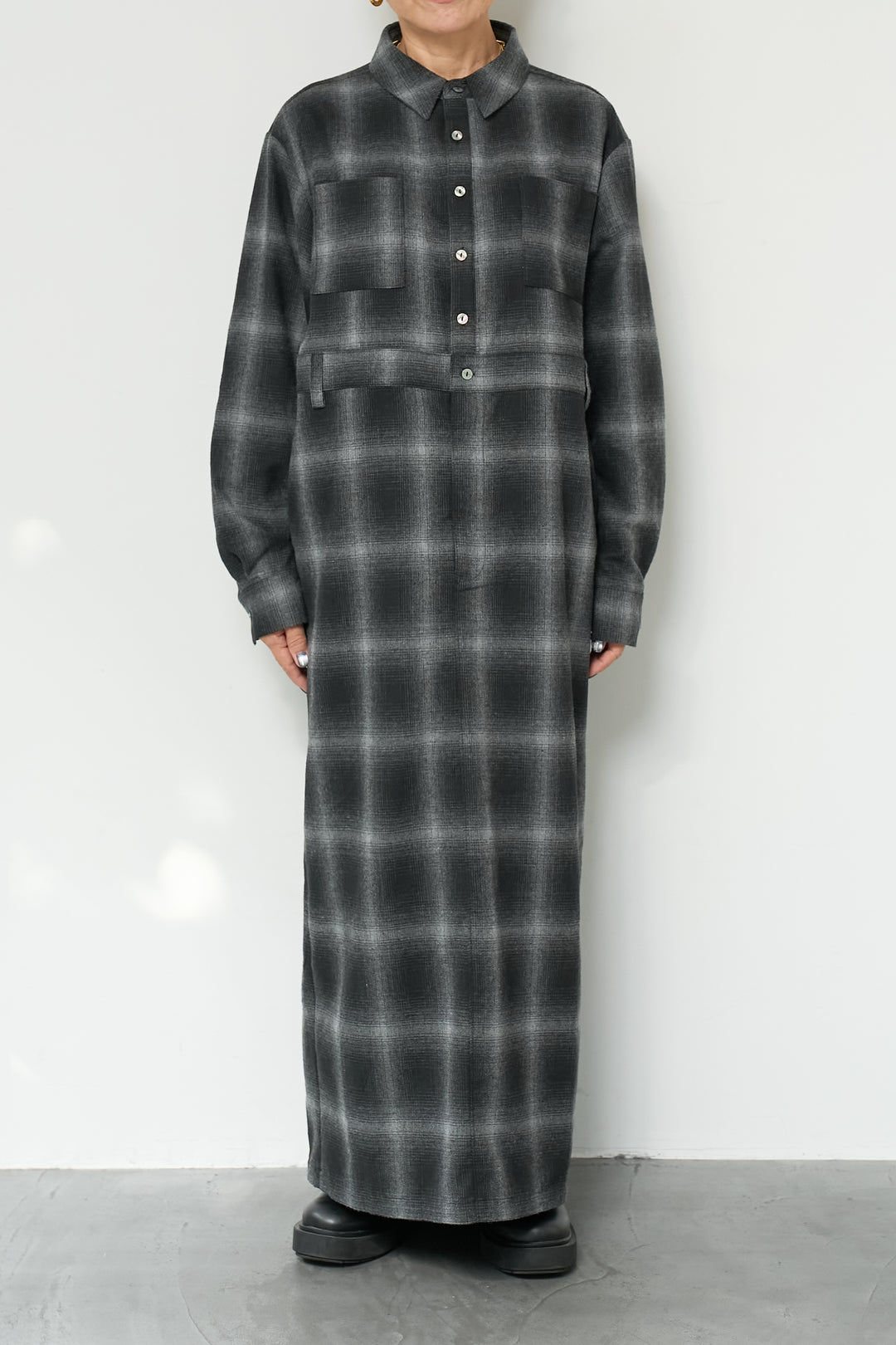 チェックシャツワンピース