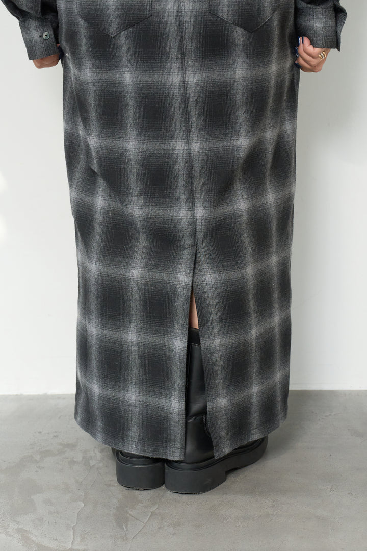 チェックシャツワンピース