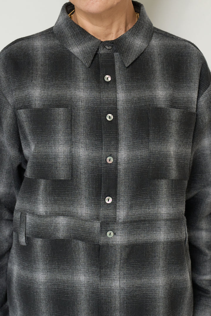 チェックシャツワンピース