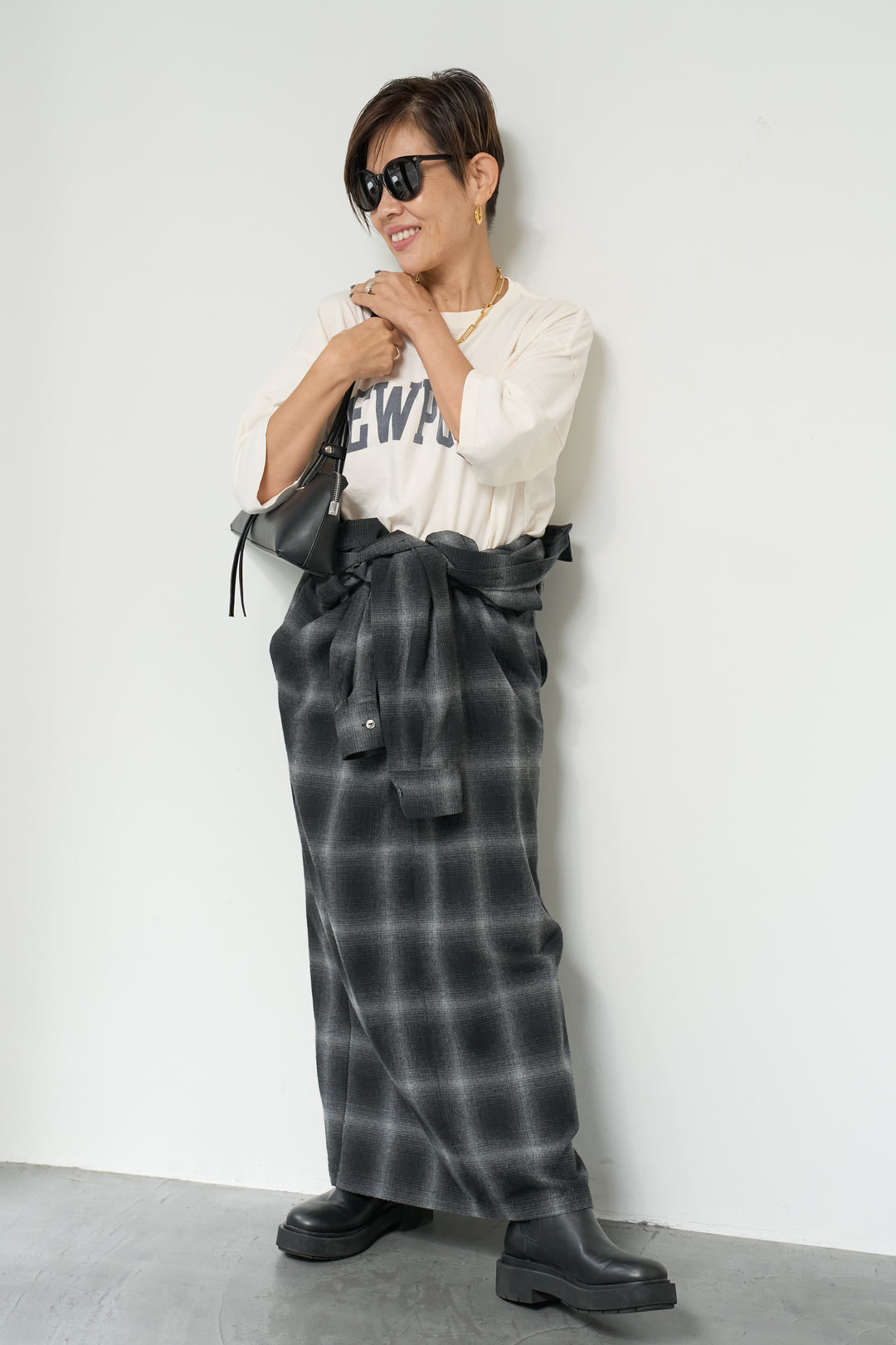 チェックシャツワンピース