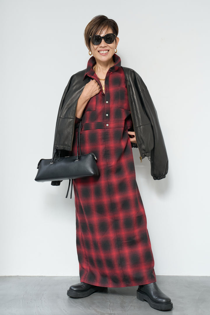 チェックシャツワンピース