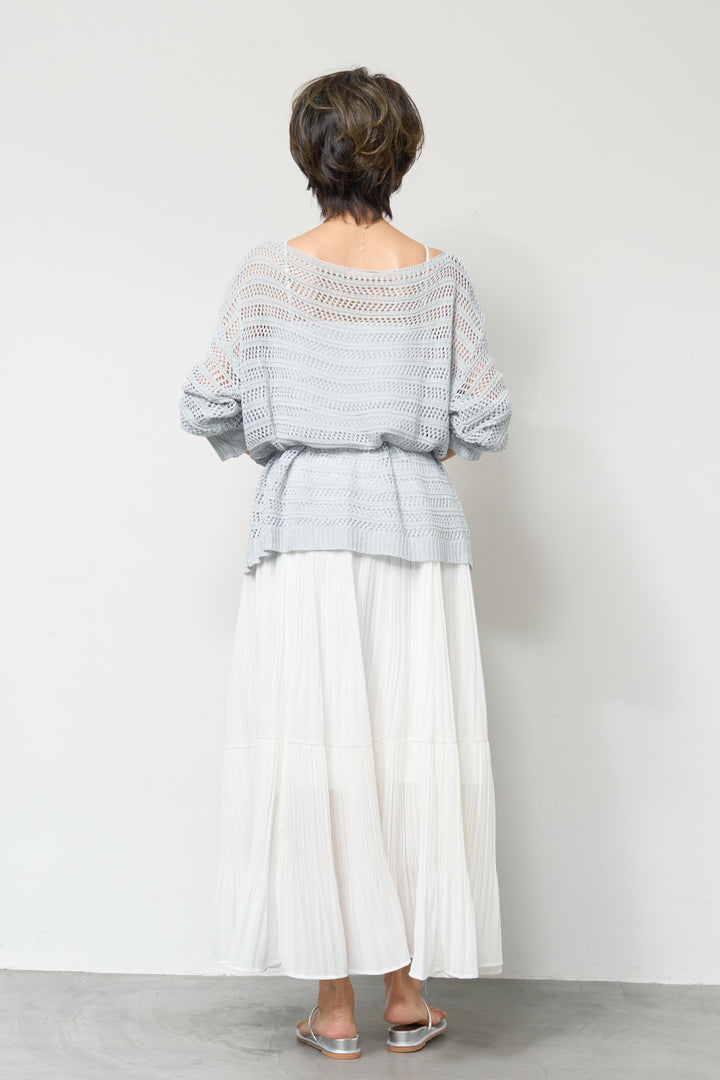 【4点セット】メッシュニット+セミシアースカートセットアップ