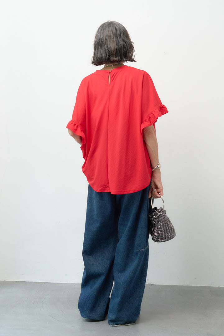 【接触冷感】袖フレア半袖Tシャツ