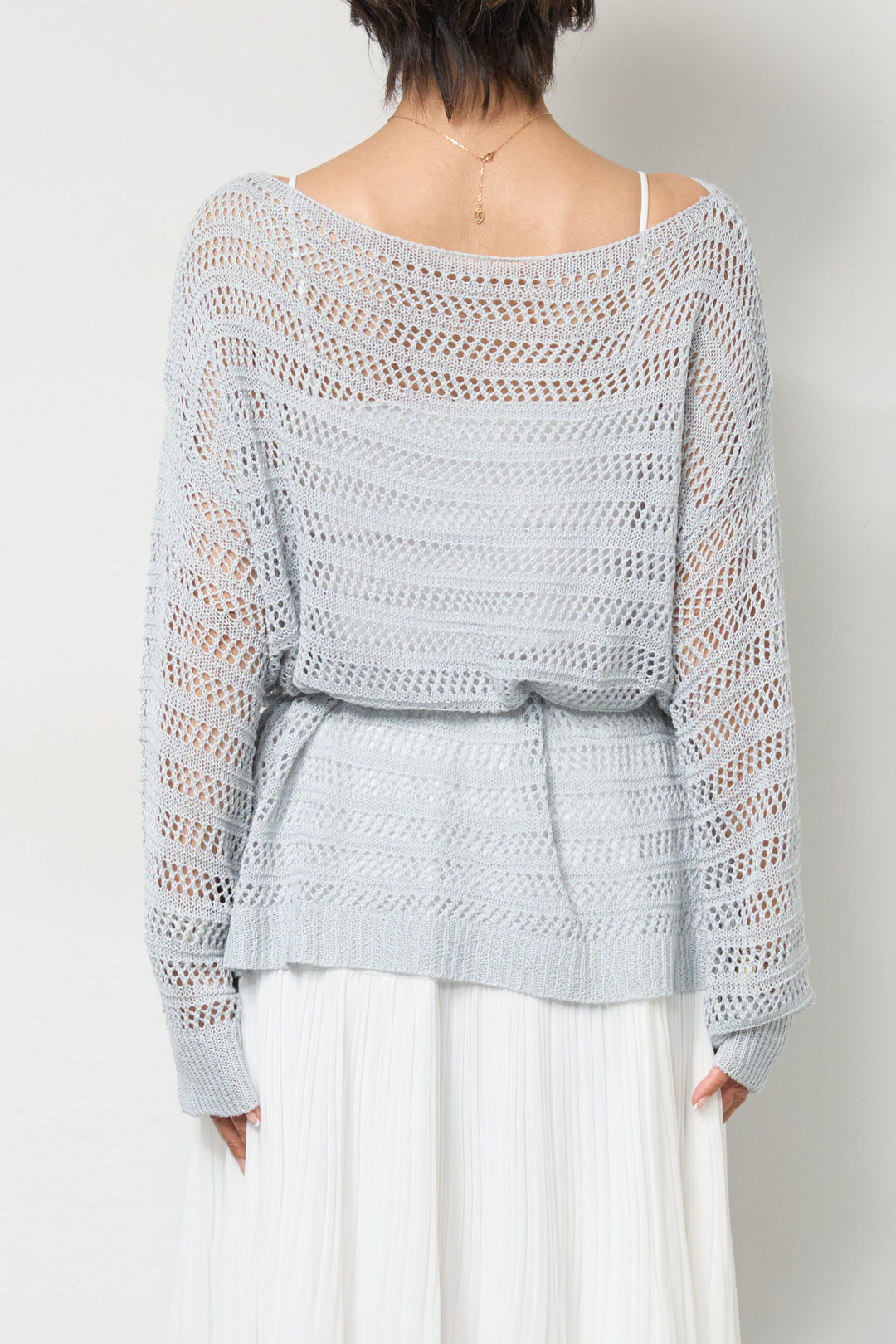 【4点セット】メッシュニット+セミシアースカートセットアップ