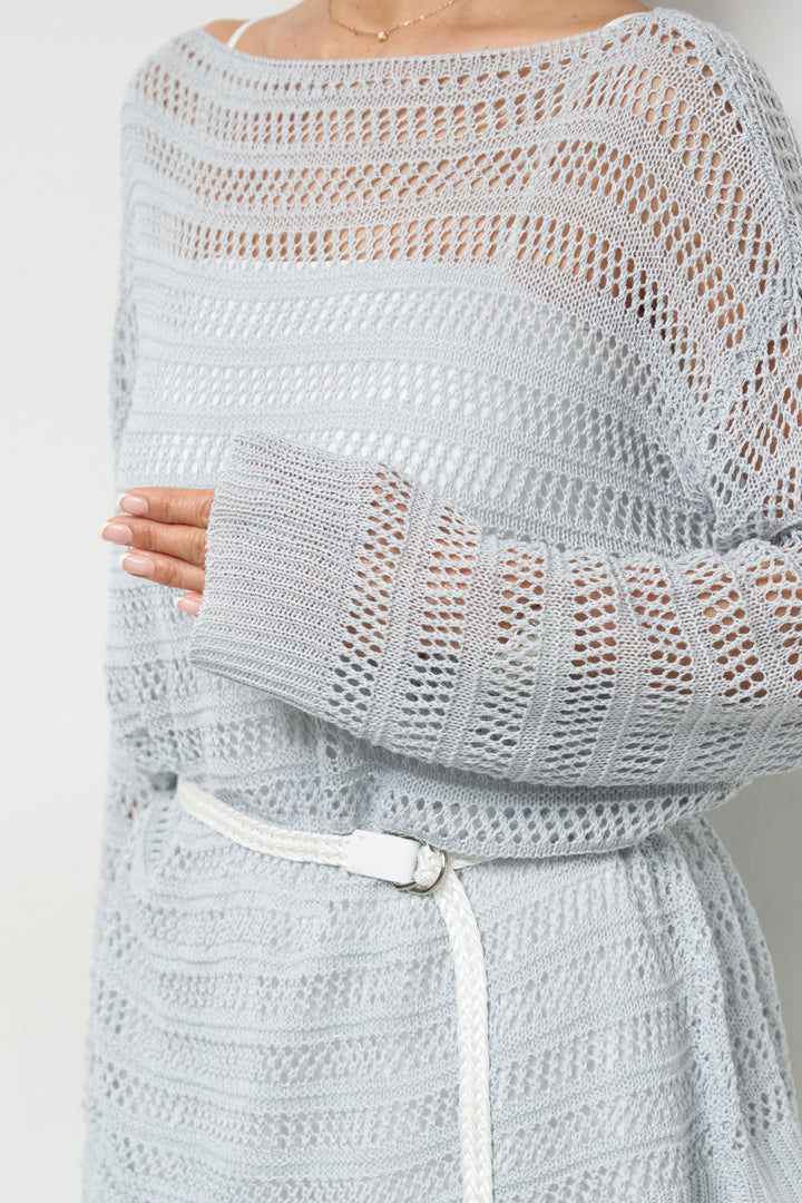 【4点セット】メッシュニット+セミシアースカートセットアップ