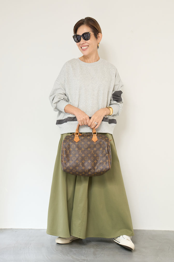 テープ配色デザイン裏毛プルオーバー