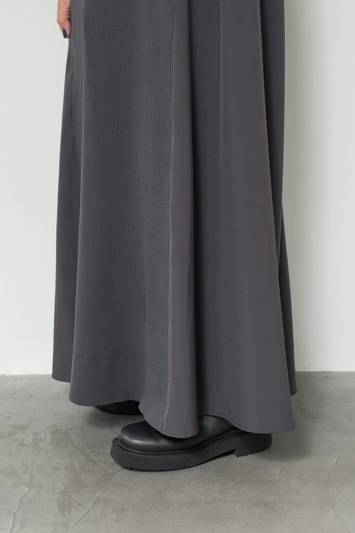 チュールスリーブニットワンピース