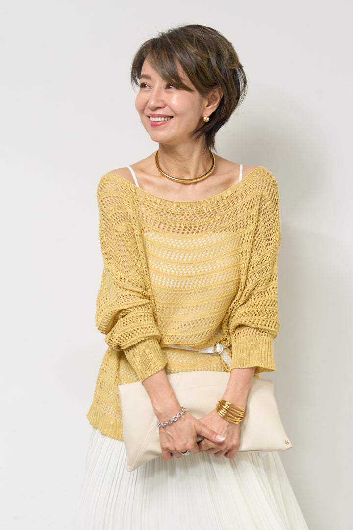 【4点セット】メッシュニット+セミシアースカートセットアップ