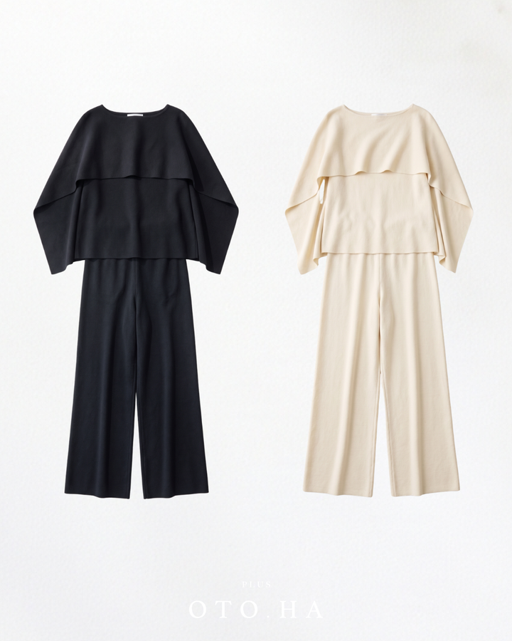 [SET]ケープデザイン ニットセットアップ+ケープデザイン ニットセットアップ(2set)