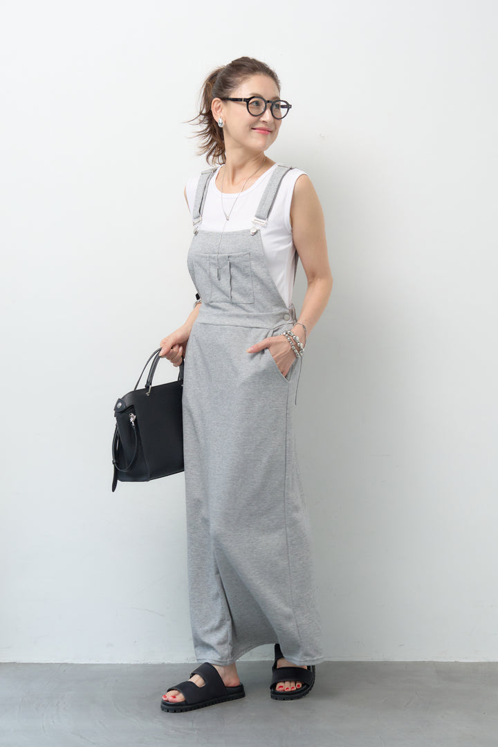 (2SET)スウェットサロペットスカート＆ノースリーブインナーセット
