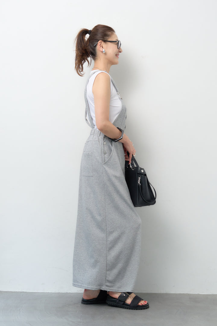 (2SET)スウェットサロペットスカート＆ノースリーブインナーセット