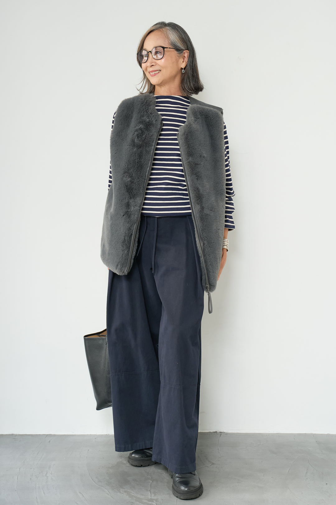 エコファー×ムートンチュニックベスト