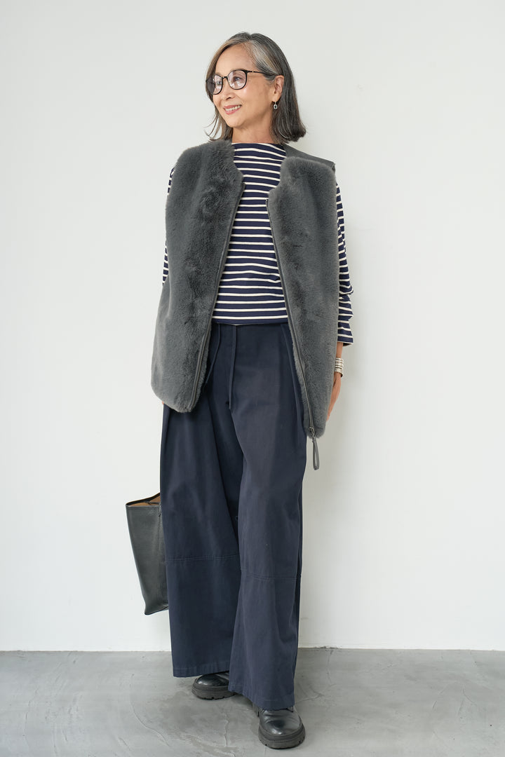 エコファー×ムートンチュニックベスト