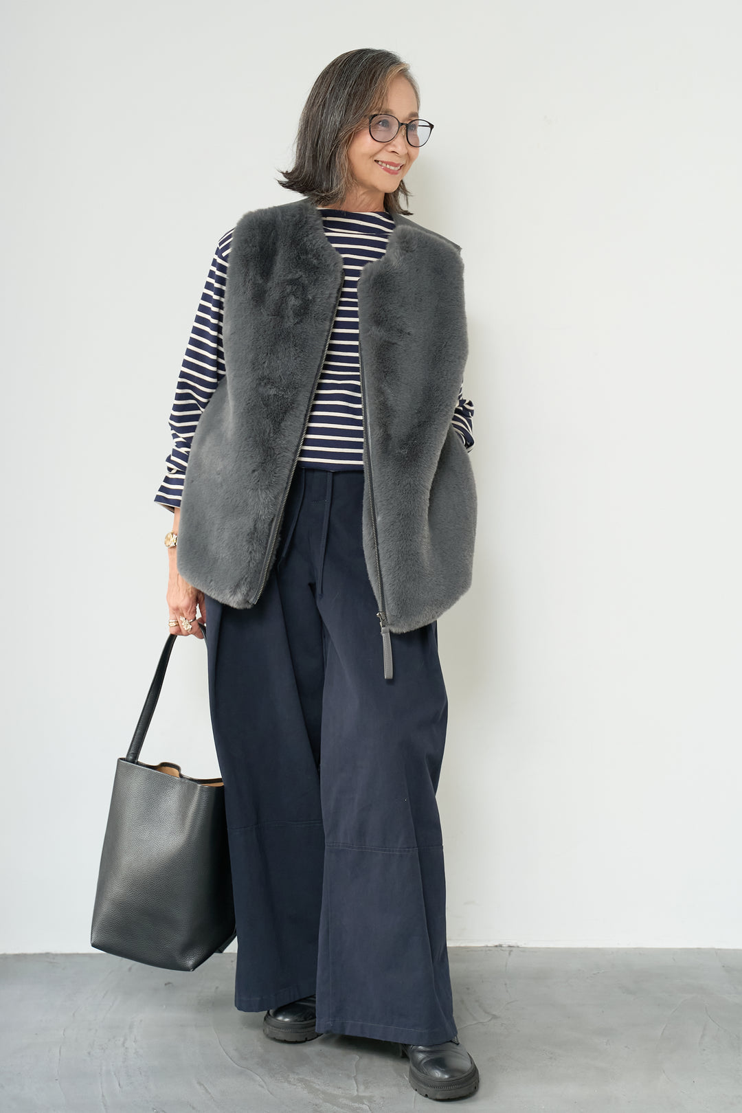 エコファー×ムートンチュニックベスト