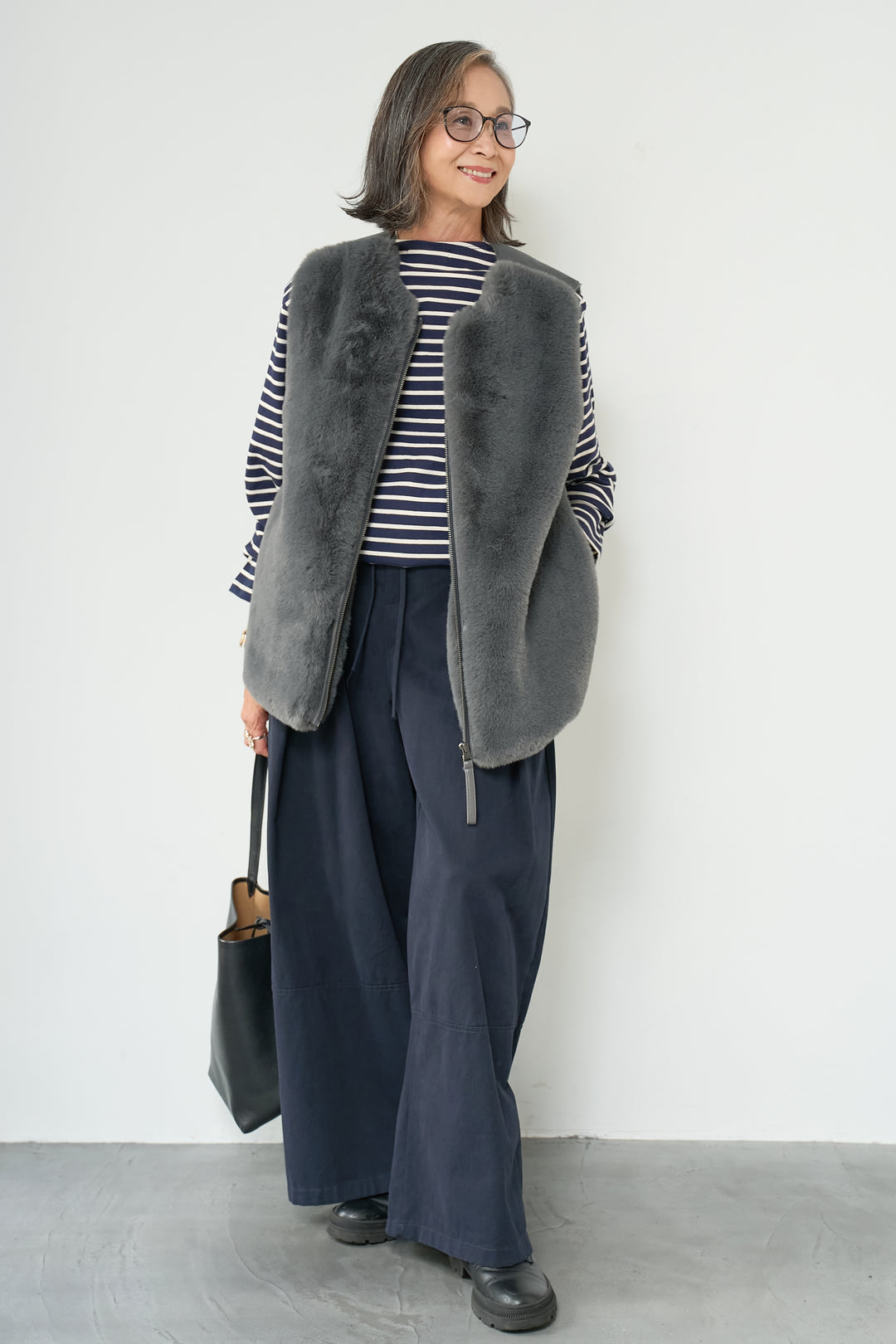 エコファー×ムートンチュニックベスト